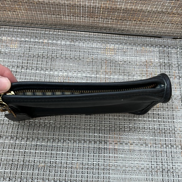 COACH BLACK LEATHER VINTAGE COSMETIC CASE BAG - Picture 6 of 12